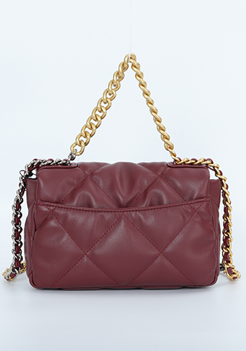 Adele Flap Smaller Bag Circle Hardware Burgundy