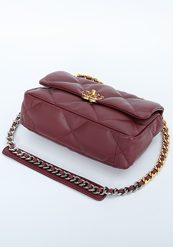 Adele Flap Smaller Bag Circle Hardware Burgundy