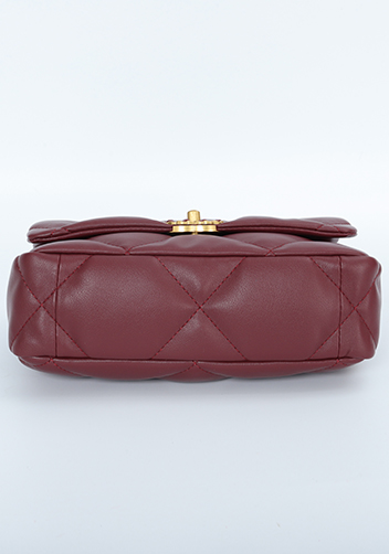 Adele Flap Smaller Bag Circle Hardware Burgundy