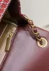 Adele Flap Tweed Mini Bag With Adjusting Ball Burgundy