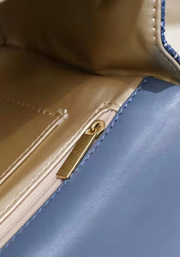 Adele Flap Tweed Bag With Adjusting Ball Blue