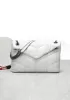 Yvonne Medium Envelope Shoulder Bag Lambskin White
