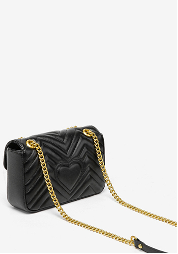 Hannah Flap Small Bag Faux Leather Black