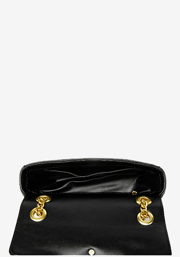 Hannah Flap Small Bag Faux Leather Black
