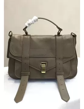 The Cartable Leather Small Bag Khaki