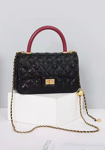 Adele Flap Mini Bag Top Handle Sesame Black