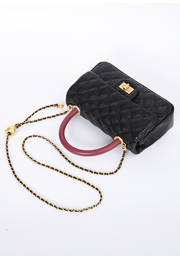 Adele Flap Mini Bag Top Handle Sesame Black