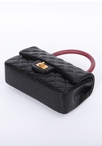 Adele Flap Mini Bag Top Handle Sesame Black