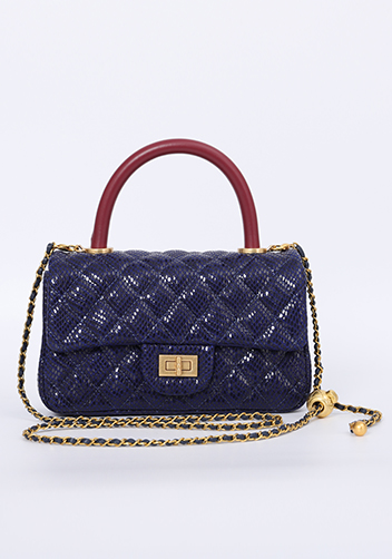 Adele Flap Mini Bag Top Handle Sesame Blue