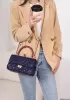 Adele Flap Mini Bag Top Handle Sesame Blue