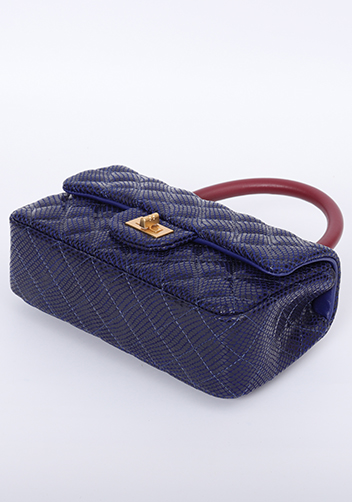 Adele Flap Mini Bag Top Handle Sesame Blue