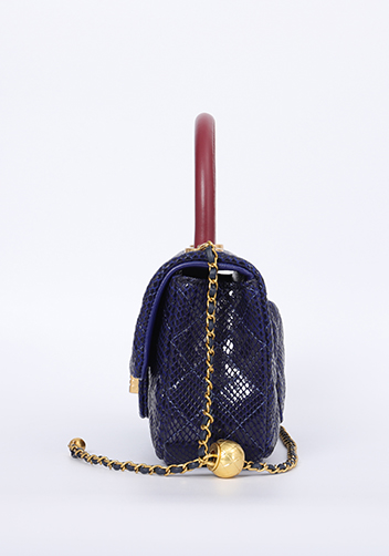 Adele Flap Mini Bag Top Handle Sesame Blue