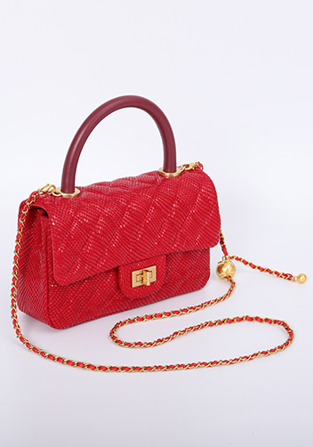 Adele Flap Mini Bag Top Handle Sesame Red