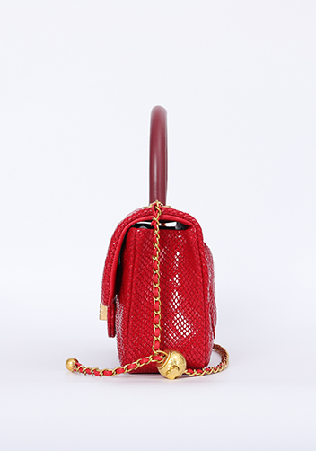 Adele Flap Mini Bag Top Handle Sesame Red
