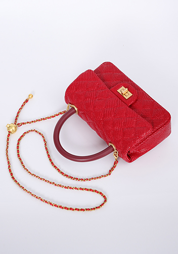 Adele Flap Mini Bag Top Handle Sesame Red
