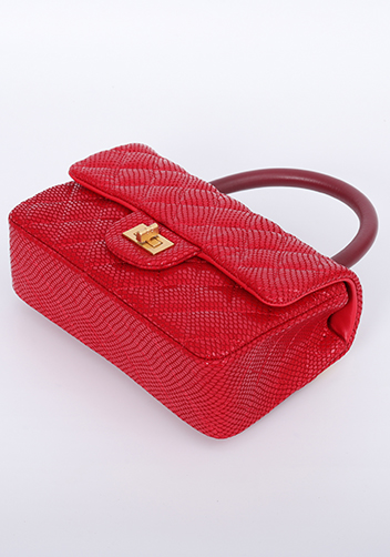 Adele Flap Mini Bag Top Handle Sesame Red