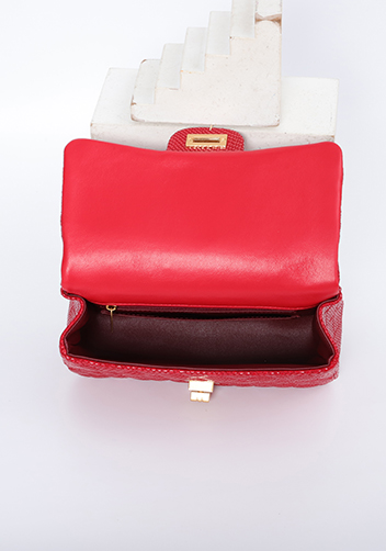 Adele Flap Mini Bag Top Handle Sesame Red