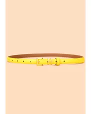SMALL H GOLD BUCKLE LEATHER BELT YELLOW FOR WOMEN