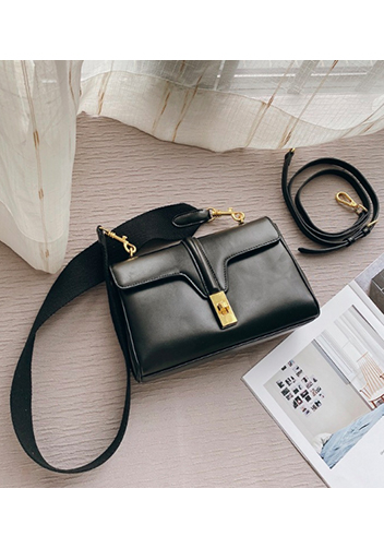 Shimanne Calfskin Shoulder Bag Black
