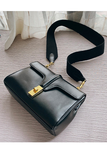 Shimanne Calfskin Shoulder Bag Black
