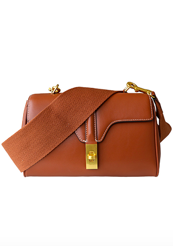 Shimanne Calfskin Shoulder Bag Camel