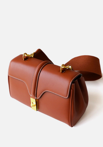 Shimanne Calfskin Shoulder Bag Camel