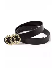 DOUBLE O-RING CHAIN BUCKLE BELT BLACK
