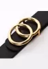 DOUBLE O-RING GOLD BUCKLE BELT BLACK