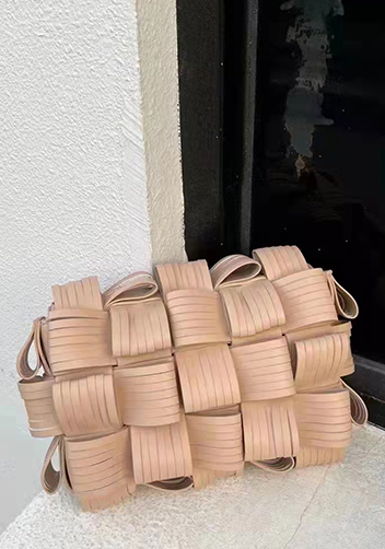 Mia Fringed Leather Shoulder Bag Beige