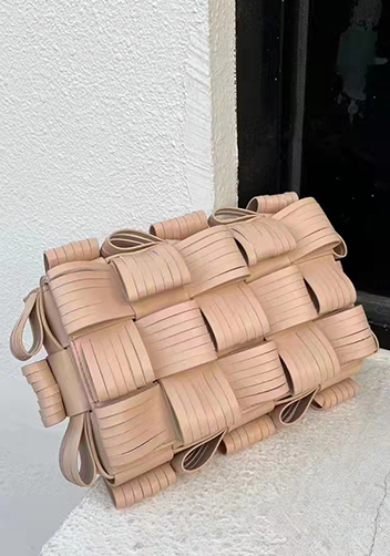 Mia Fringed Leather Shoulder Bag Beige