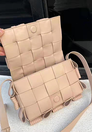 Mia Fringed Leather Shoulder Bag Beige