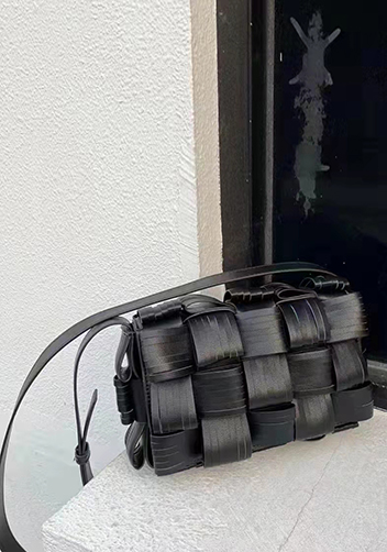Mia Fringed Leather Shoulder Bag Black