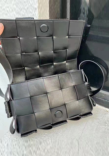 Mia Fringed Leather Shoulder Bag Black