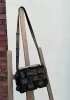 Mia Fringed Leather Shoulder Bag Black