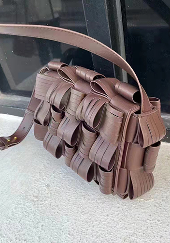 Mia Fringed Leather Shoulder Bag Chocolate