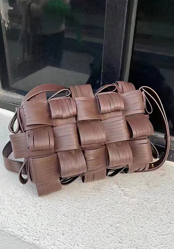 Mia Fringed Leather Shoulder Bag Chocolate