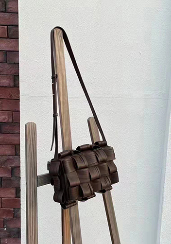 Mia Fringed Leather Shoulder Bag Chocolate