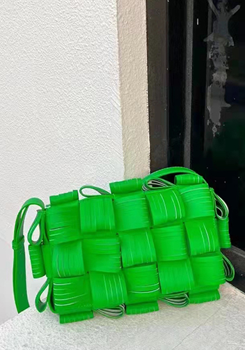 Mia Fringed Leather Shoulder Bag Green Parakeet