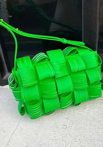 Mia Fringed Leather Shoulder Bag Green Parakeet