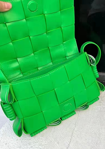 Mia Fringed Leather Shoulder Bag Green Parakeet