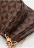 Louisa Triangle Checked Vegan Leather Clutch Bag Brown