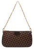Louisa Triangle Checked Vegan Leather Clutch Bag Brown
