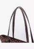 Louisa Triangle Checked Vegan Leather Tote Brown