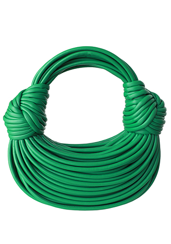 Dina Spaghetti Vegan Leather Knot Top Handle Bag Green