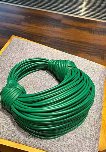 Dina Spaghetti Vegan Leather Knot Top Handle Bag Green