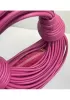 Dina Spaghetti Vegan Leather Knot Top Handle Bag Plum Purple