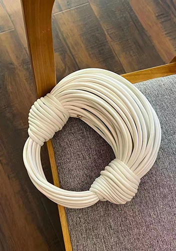 Dina Spaghetti Vegan Leather Knot Top Handle Bag White