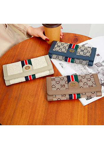 Heart Logo Monogram Continental Wallet White