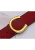 C Logo Buckle Leather Belt Red