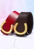C Logo Buckle Leather Belt Red